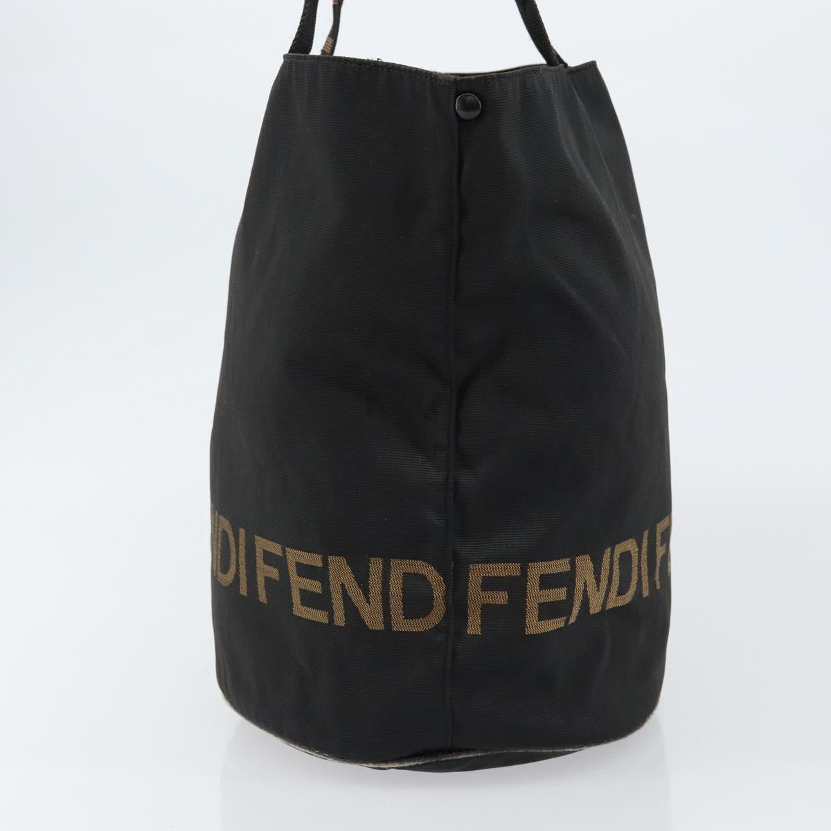 FENDI Hand Bag Nylon Black Auth 151940