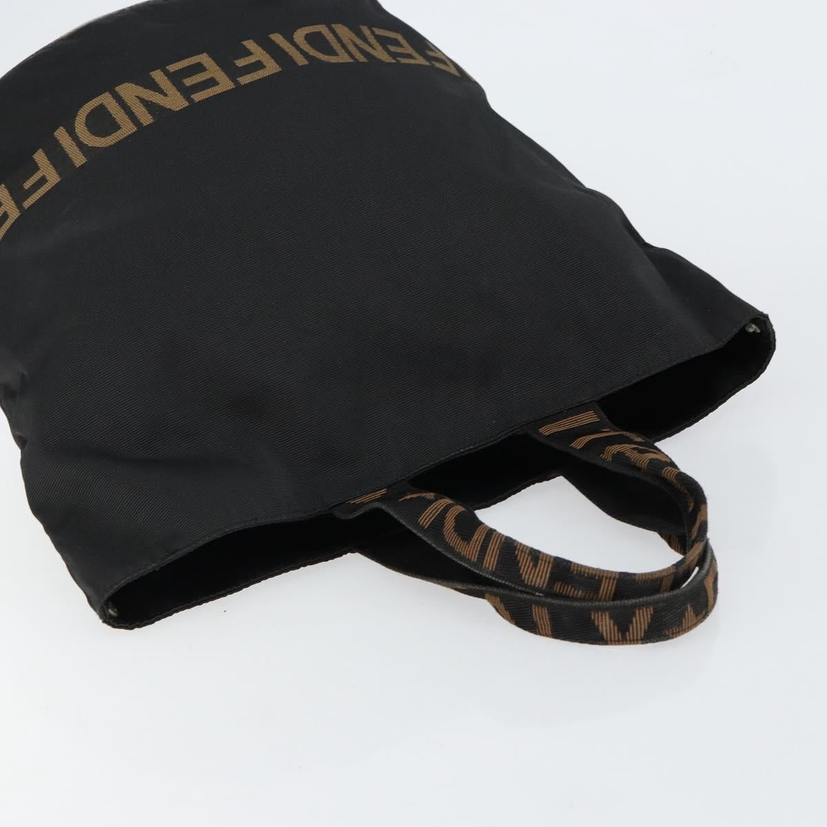 FENDI Hand Bag Nylon Black Auth 151940