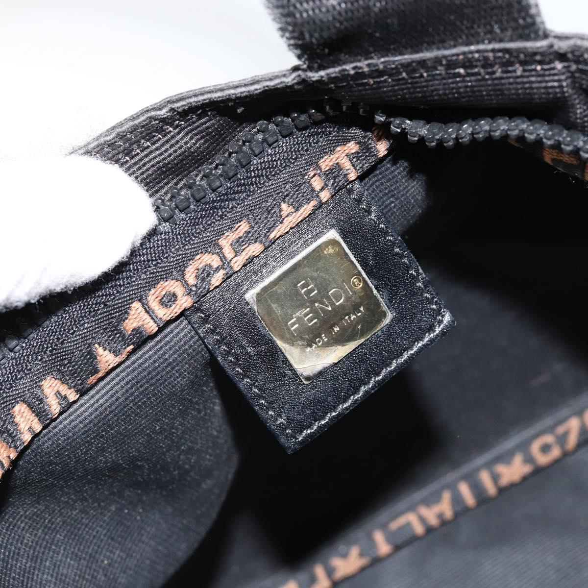 FENDI Hand Bag Nylon Black Auth 151941