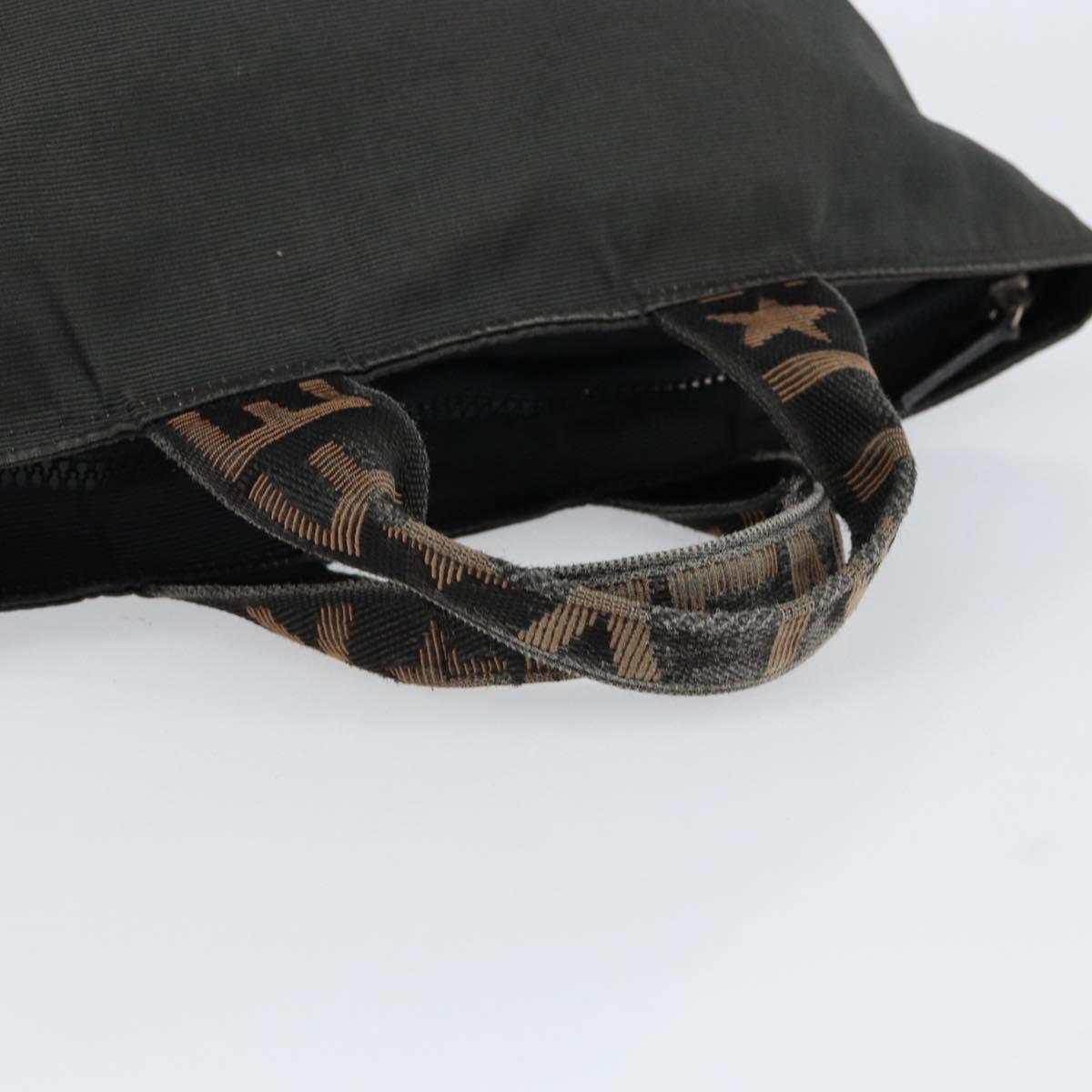 FENDI Hand Bag Nylon Black Auth 151941