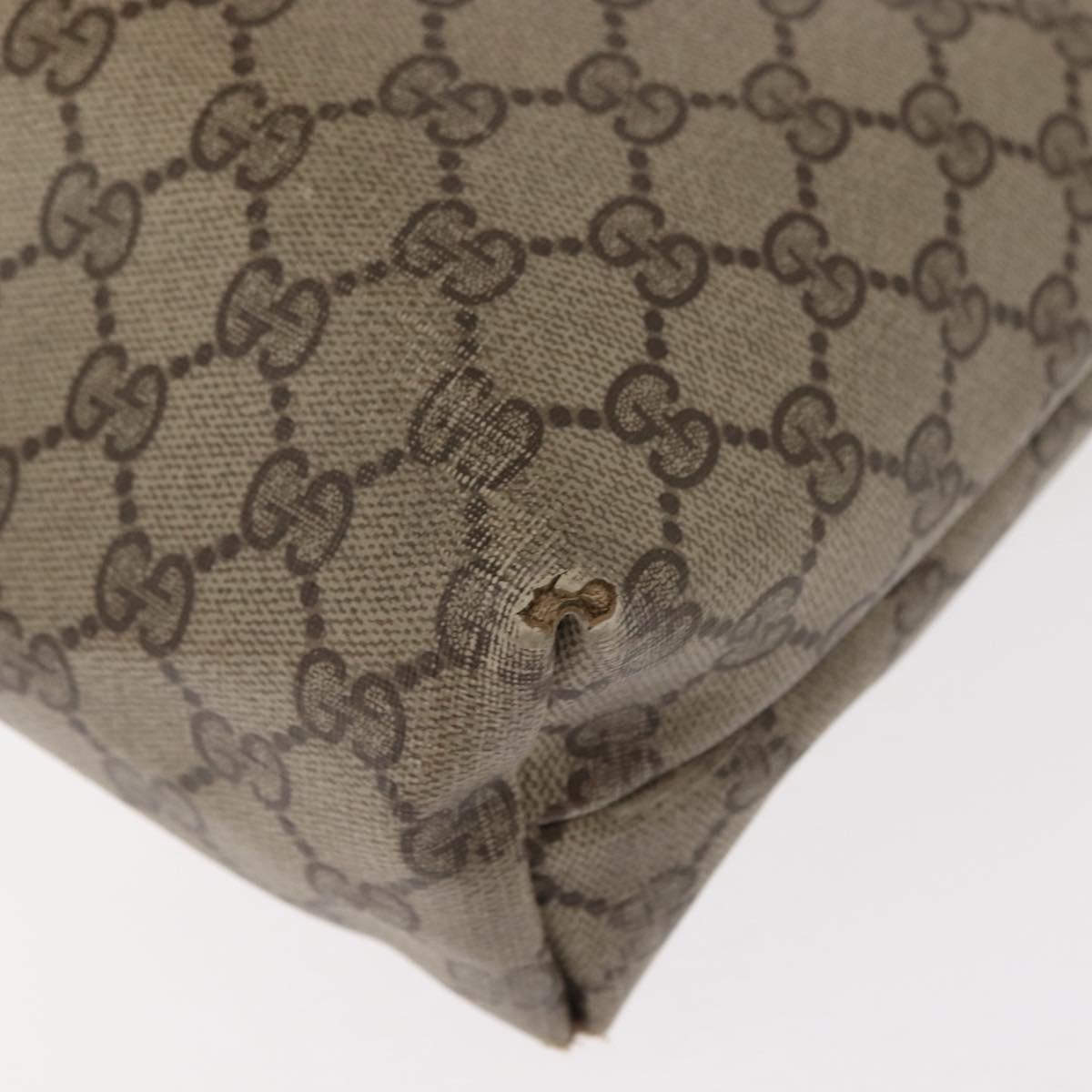GUCCI GG Supreme Web Sherry Line Tote Bag PVC Beige 40 02 003 Auth 151945