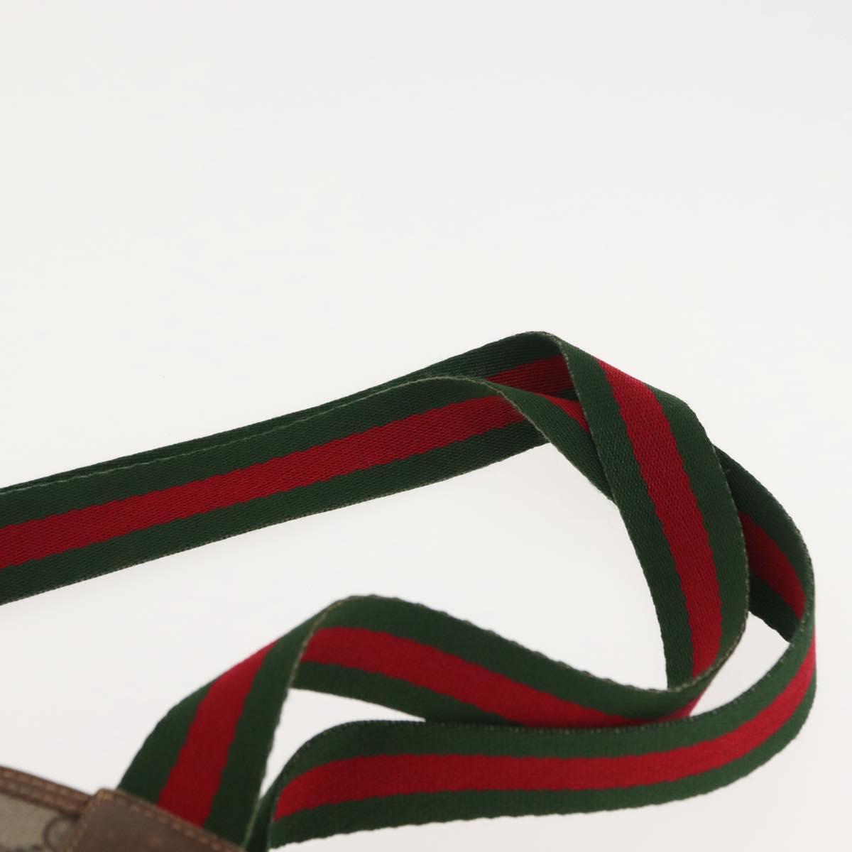 GUCCI GG Supreme Web Sherry Line Tote Bag PVC Beige 40 02 003 Auth 151945