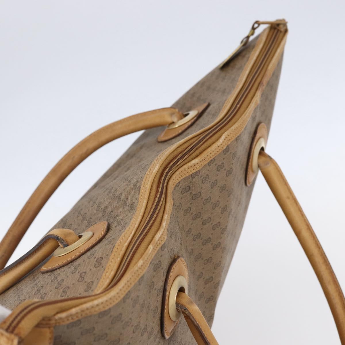 GUCCI Micro GG Supreme Tote Bag PVC Beige Gold 02 39 4868 Auth 151946