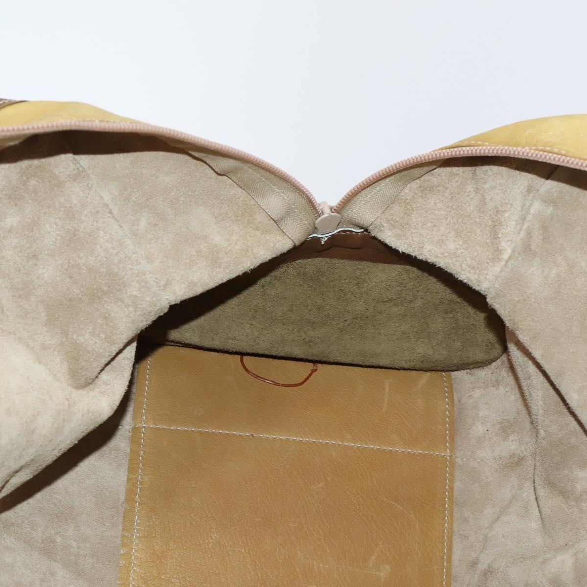 LOEWE Anagram Amazonas Hand Bag Leather Beige Gold Auth 151947