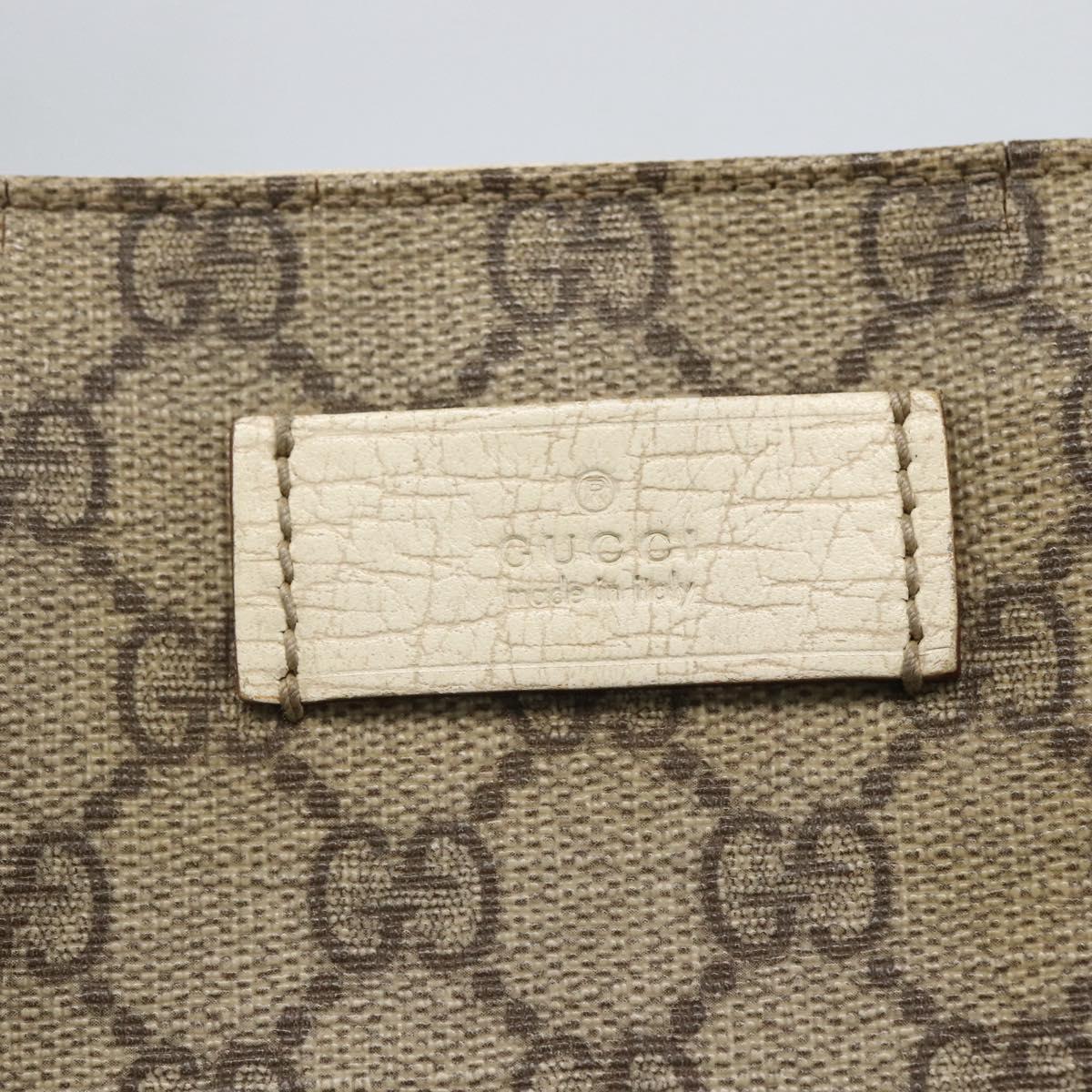 GUCCI GG Supreme Tote Bag PVC Beige Silver 131220 Auth 151948