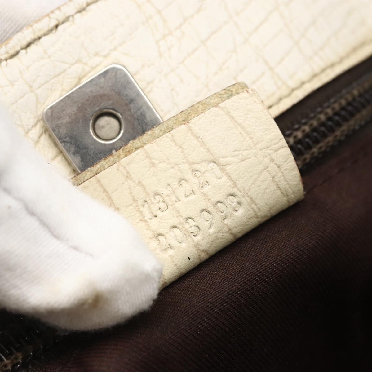 GUCCI GG Supreme Tote Bag PVC Beige Silver 131220 Auth 151948