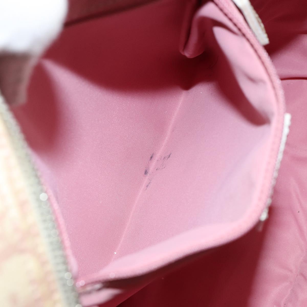 Christian Dior Trotter Canvas Shoulder Bag Pink Silver Auth 151952