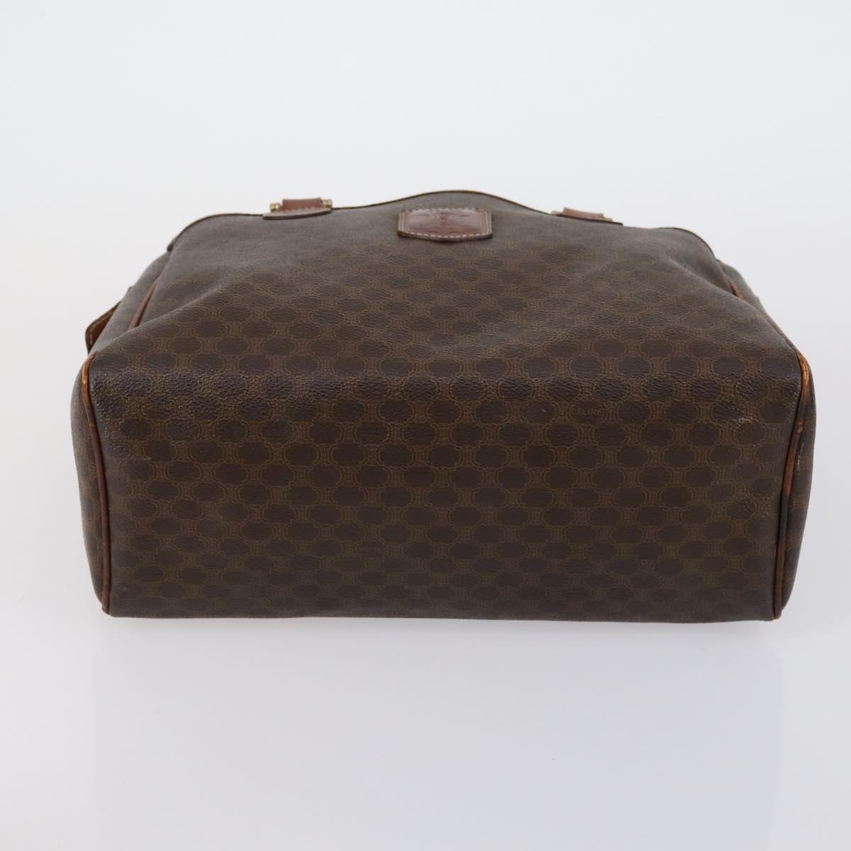 CELINE Macadam Canvas Shoulder Bag PVC Leather 5 Set Brown Auth 151955