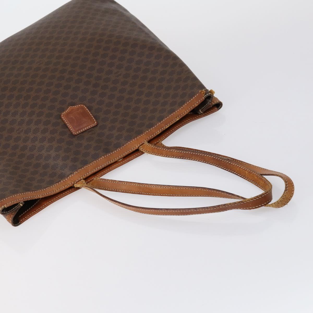 CELINE Macadam Canvas Shoulder Bag PVC Leather 5 Set Brown Auth 151955