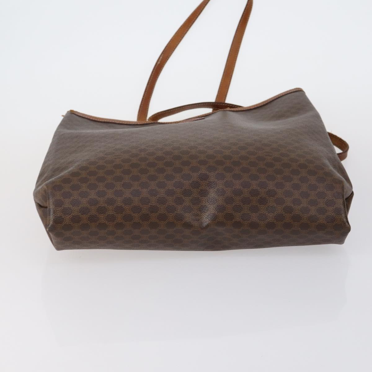 CELINE Macadam Canvas Shoulder Bag PVC Leather 5 Set Brown Auth 151955