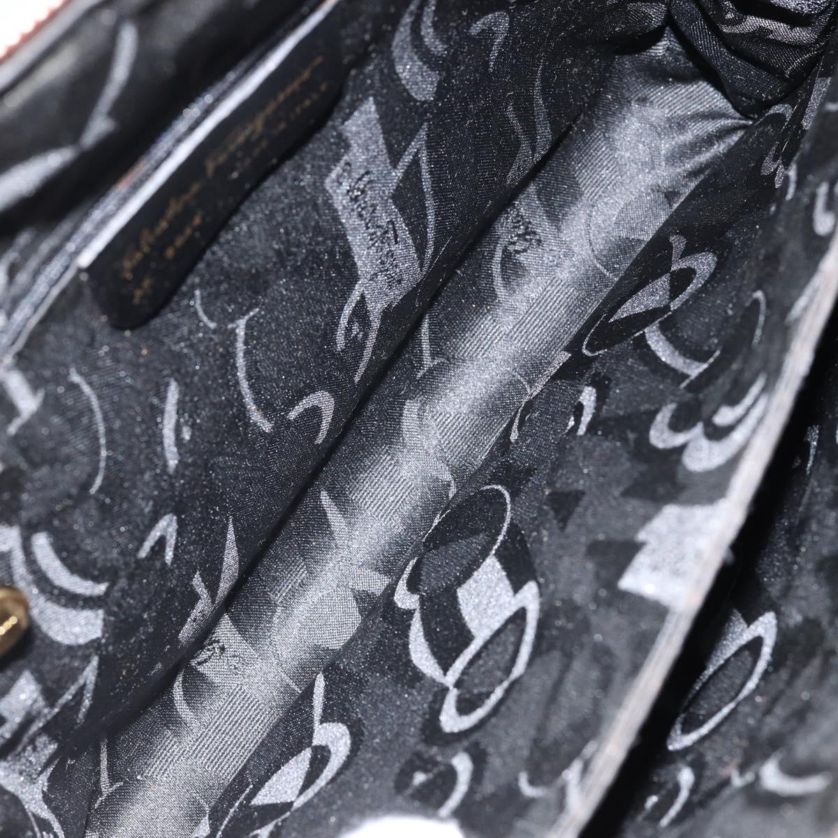 Salvatore Ferragamo Hand Bag Leather 2way Brown Gold Auth 151957