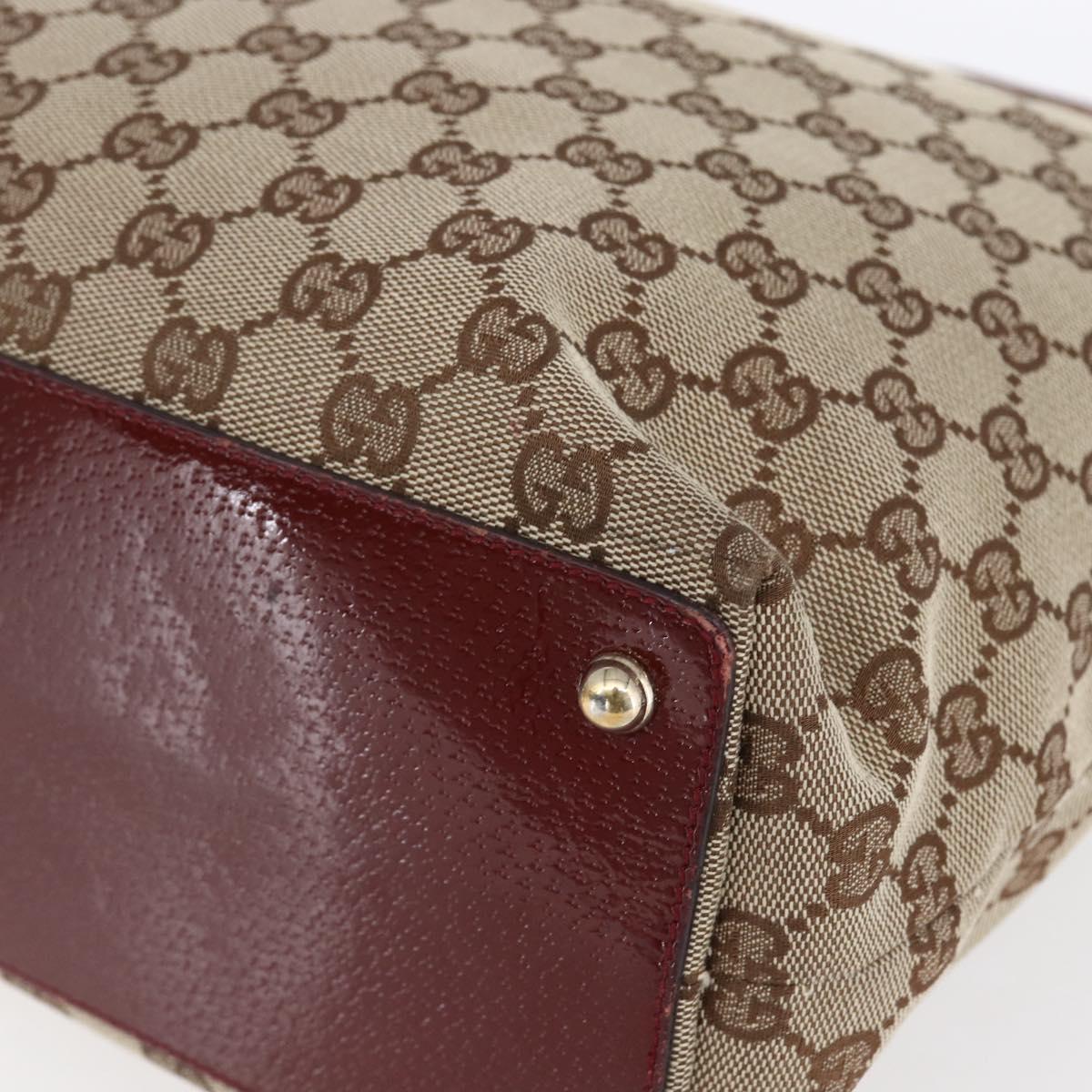 GUCCI GG Canvas Tote Bag Beige Gold 120336 Auth 151959