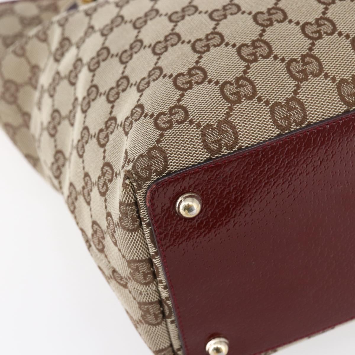 GUCCI GG Canvas Tote Bag Beige Gold 120336 Auth 151959
