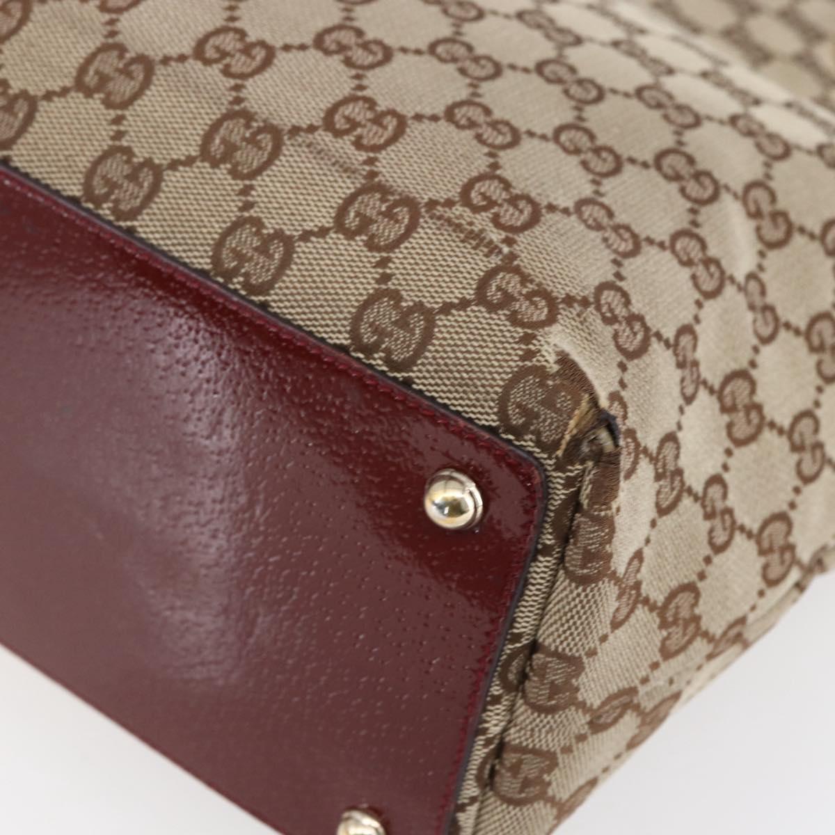 GUCCI GG Canvas Tote Bag Beige Gold 120336 Auth 151959