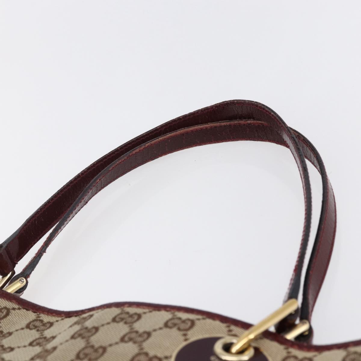 GUCCI GG Canvas Tote Bag Beige Gold 120336 Auth 151959