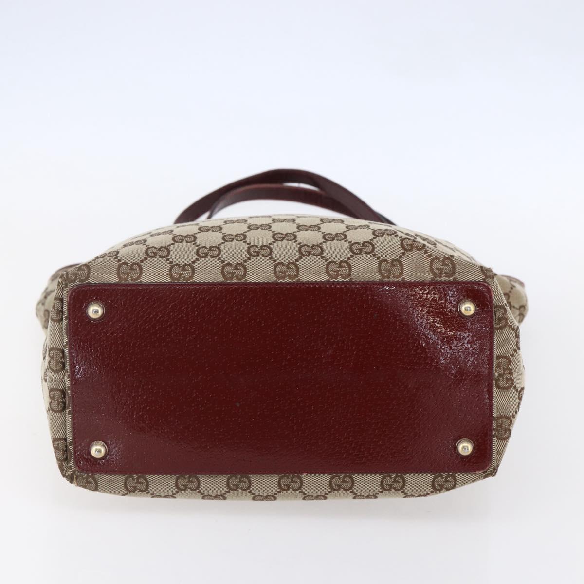 GUCCI GG Canvas Tote Bag Beige Gold 120336 Auth 151959