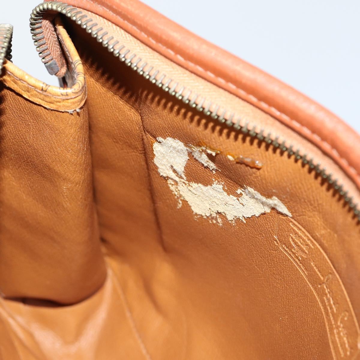 MCM Logogram Vicetos Clutch Bag PVC Leather 2 Set Brown Auth 151960