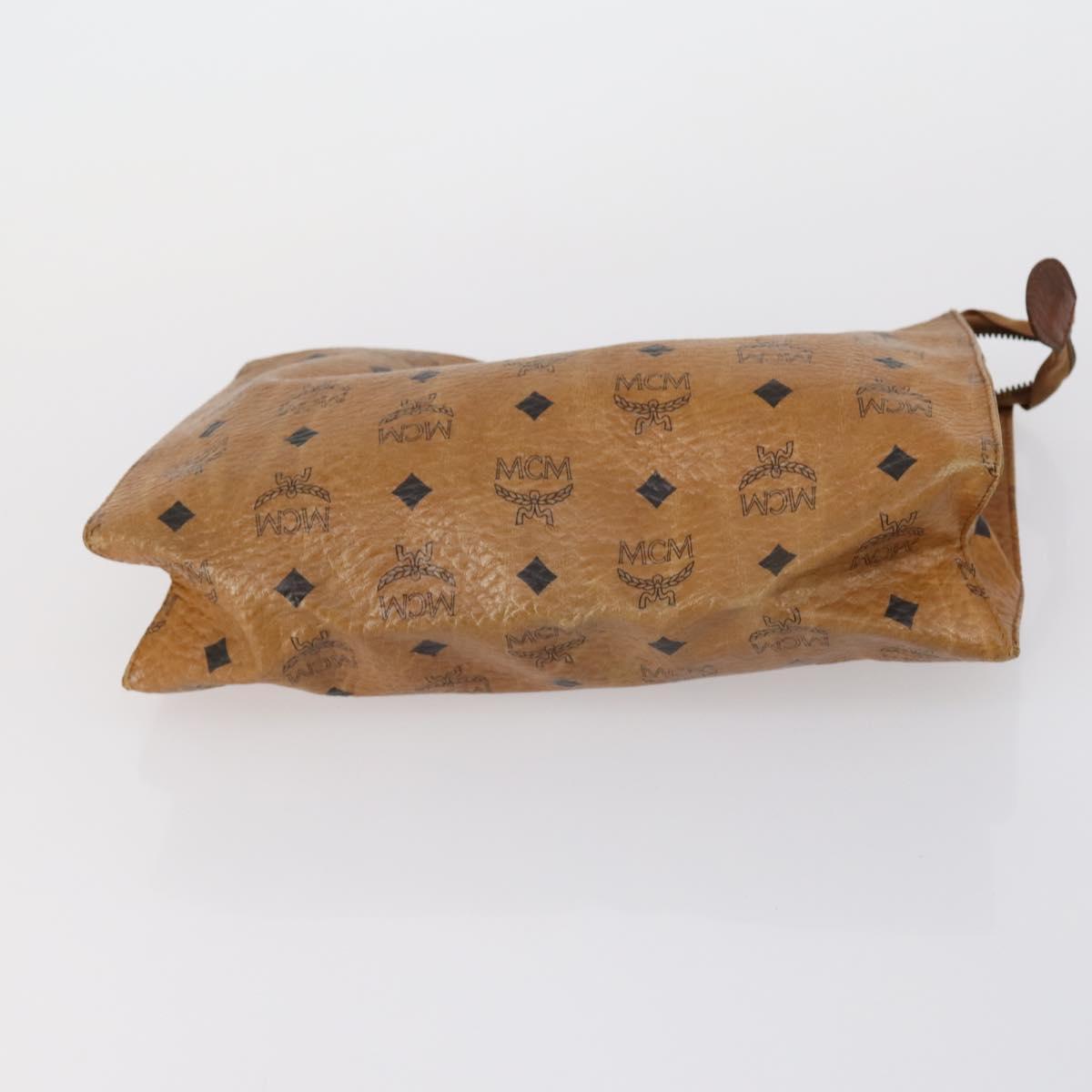 MCM Logogram Vicetos Clutch Bag PVC Leather 2 Set Brown Auth 151960