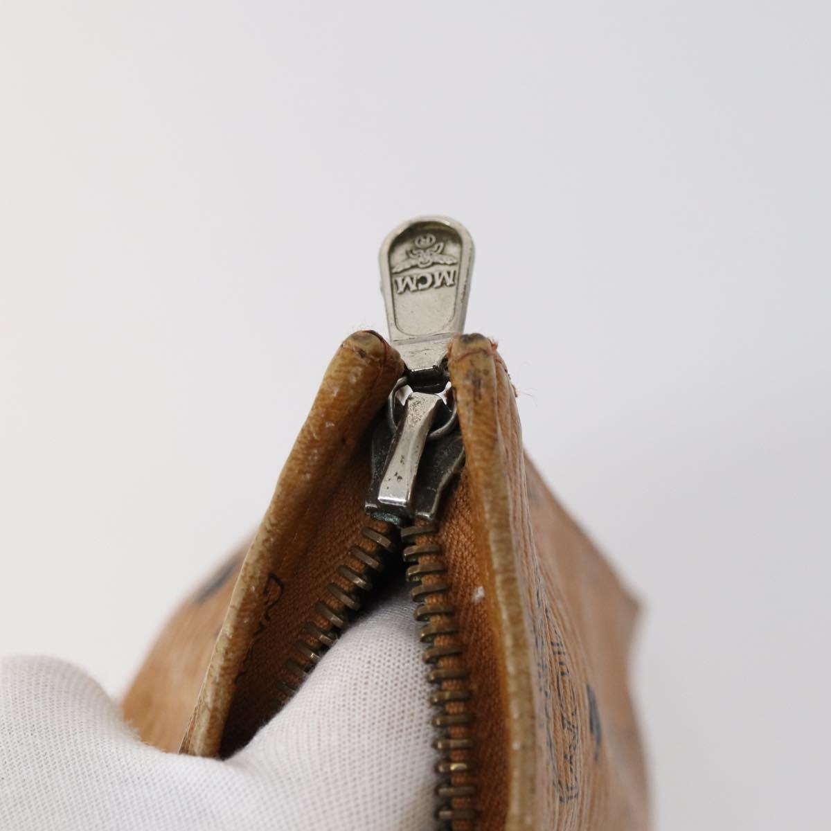 MCM Logogram Vicetos Clutch Bag PVC Leather 2 Set Brown Auth 151960