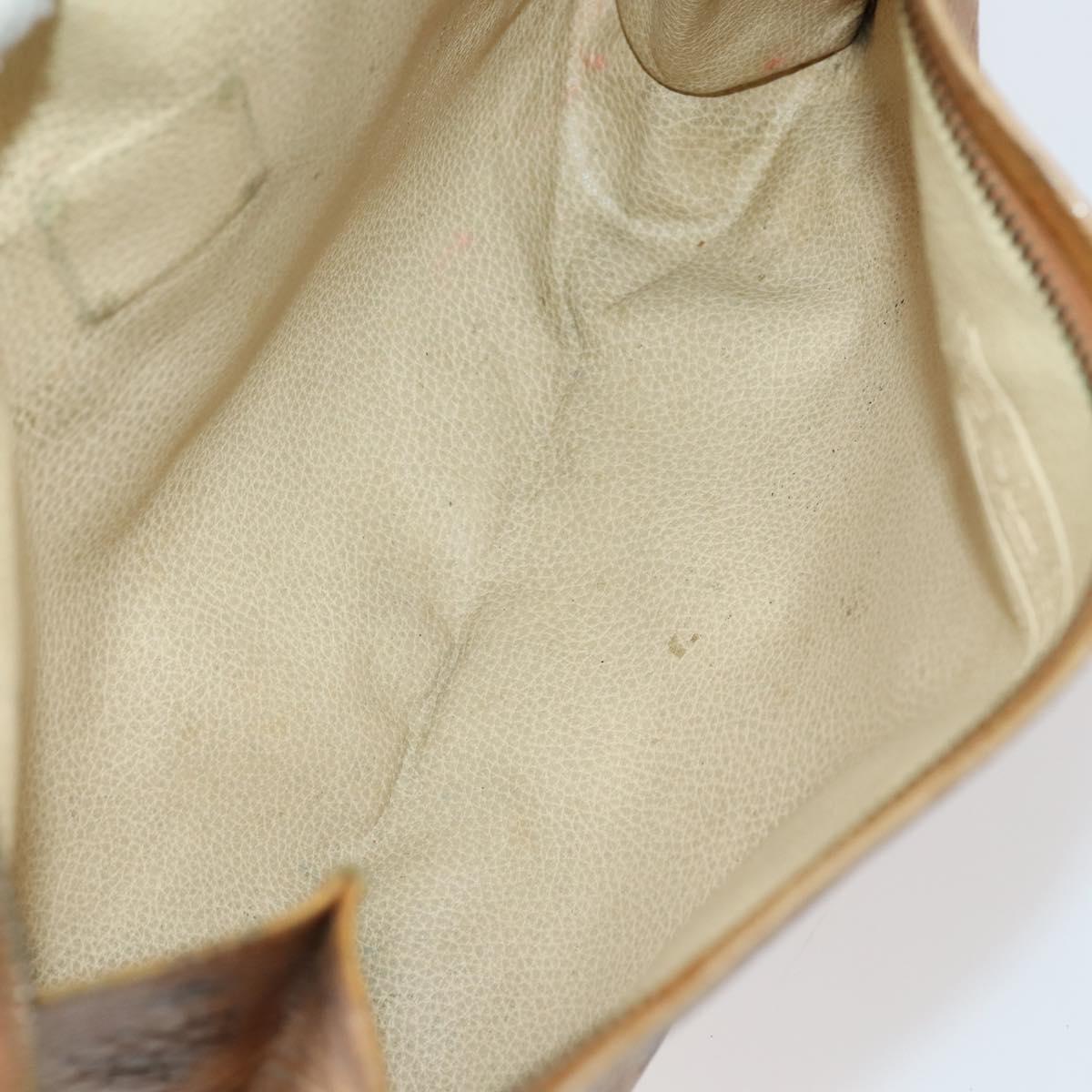 MCM Logogram Vicetos Clutch Bag PVC Leather 2 Set Brown Auth 151960