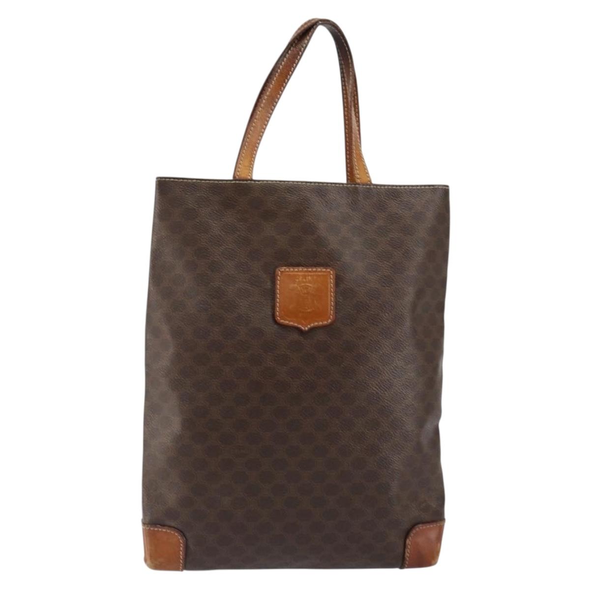 CELINE Macadam Canvas Tote Bag PVC Brown Auth 151961