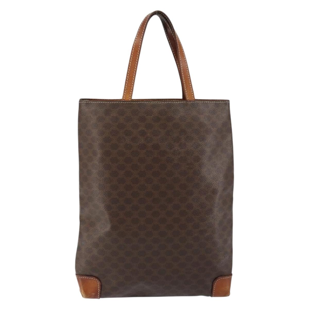 CELINE Macadam Canvas Tote Bag PVC Brown Auth 151961