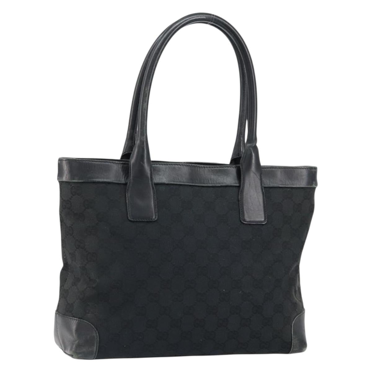 GUCCI GG Canvas Tote Bag Black 33890 Auth 151963