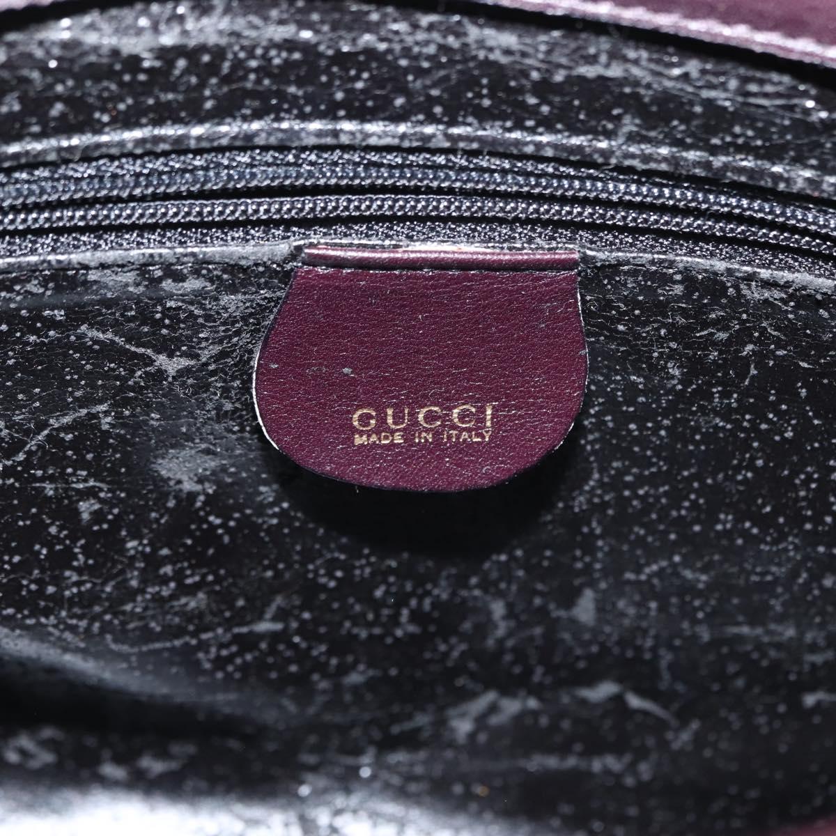 GUCCI Bamboo Hand Bag Leather 2way Brown Gold Auth 151967