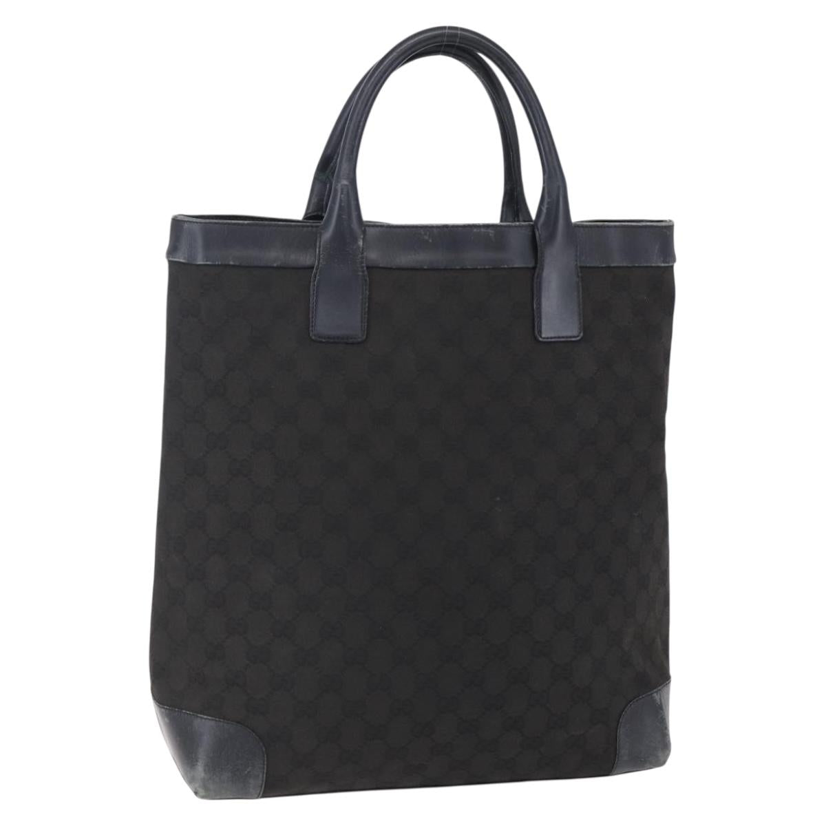 GUCCI GG Canvas Tote Bag Black 002 1121 1669 Auth 151968