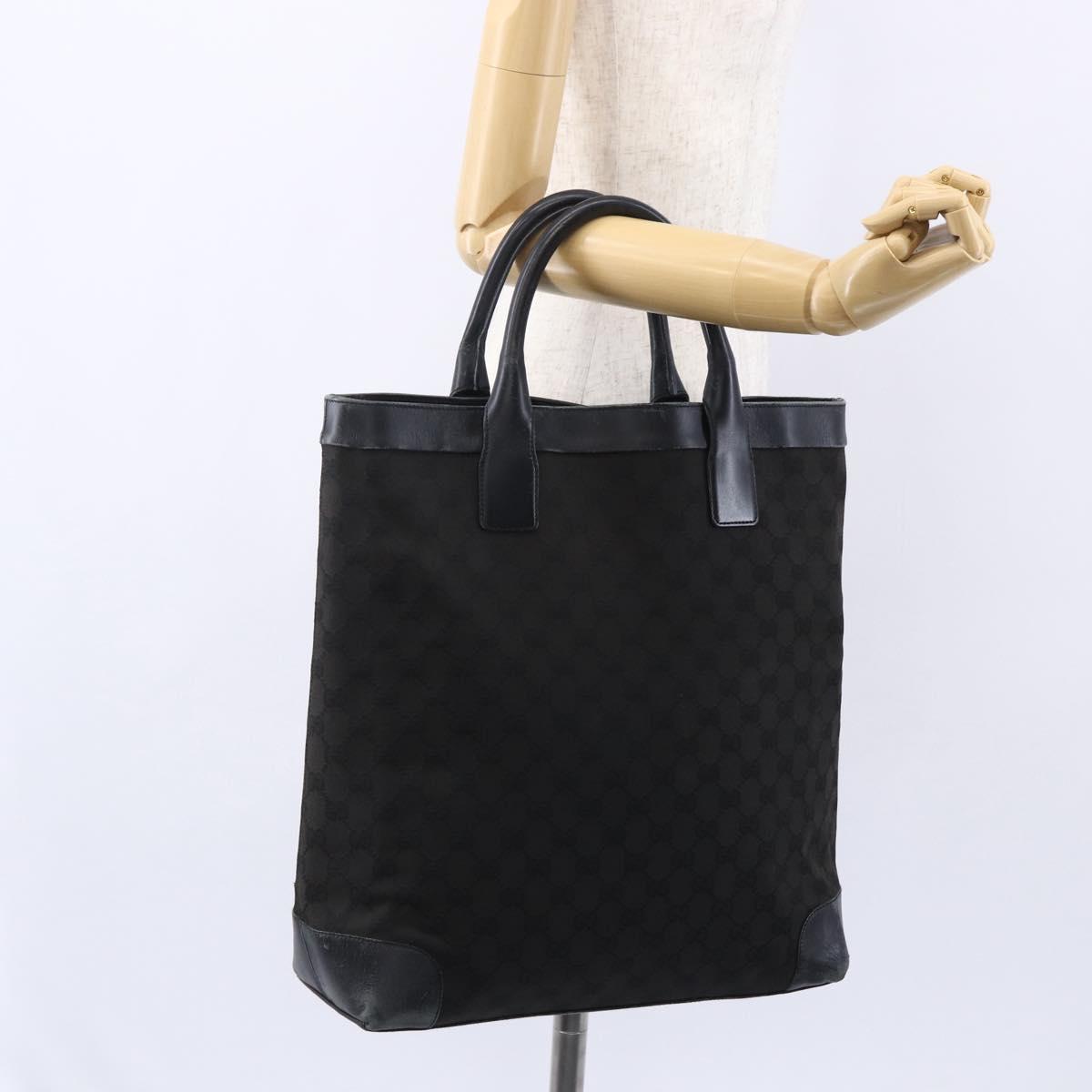 GUCCI GG Canvas Tote Bag Black 002 1121 1669 Auth 151968