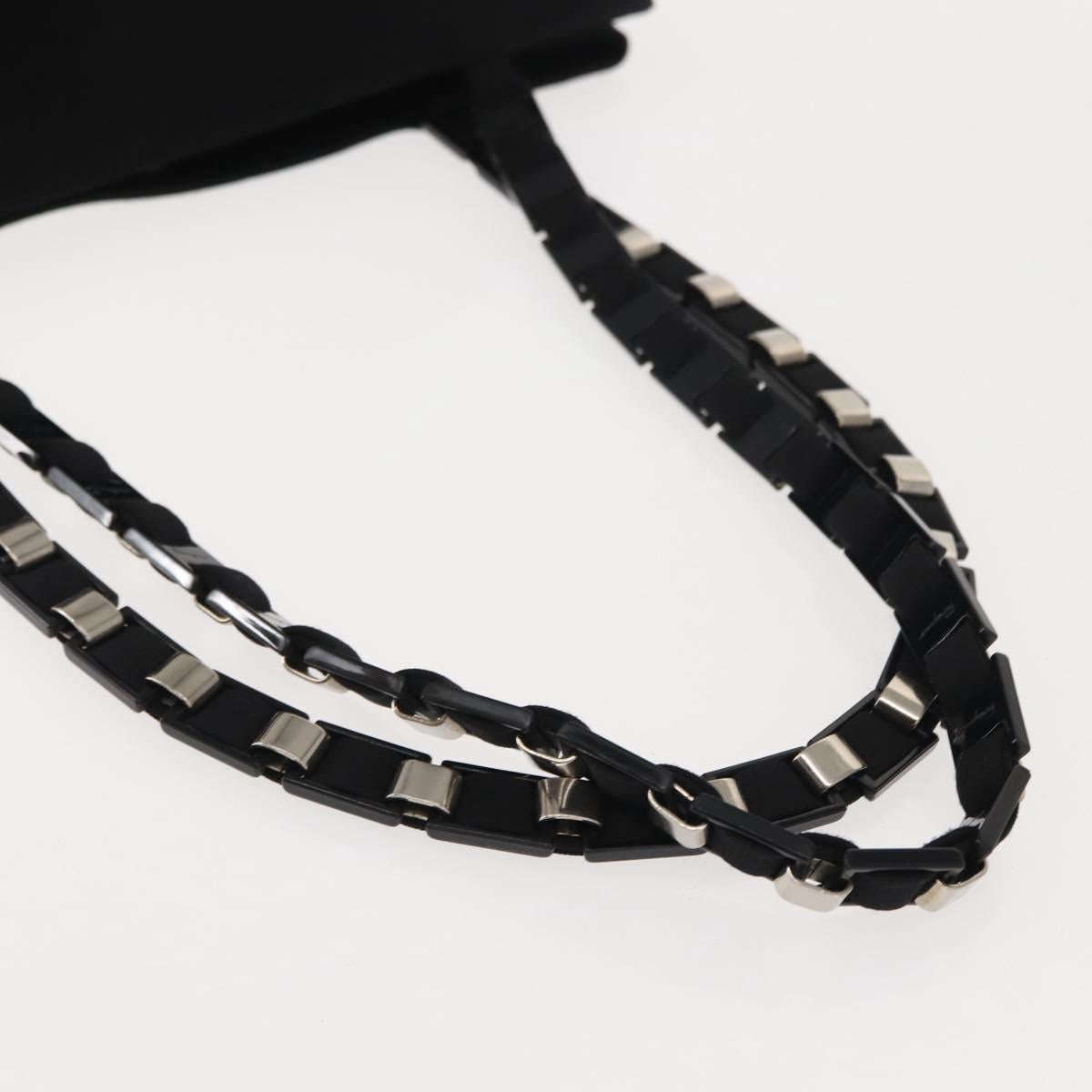 Salvatore Ferragamo Chain Vala Shoulder Bag Nylon Black Auth 151972