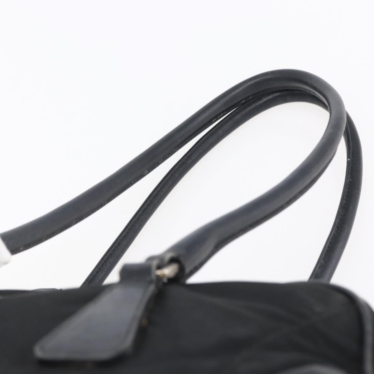 PRADA Hand Bag Nylon Black Silver Auth 151974
