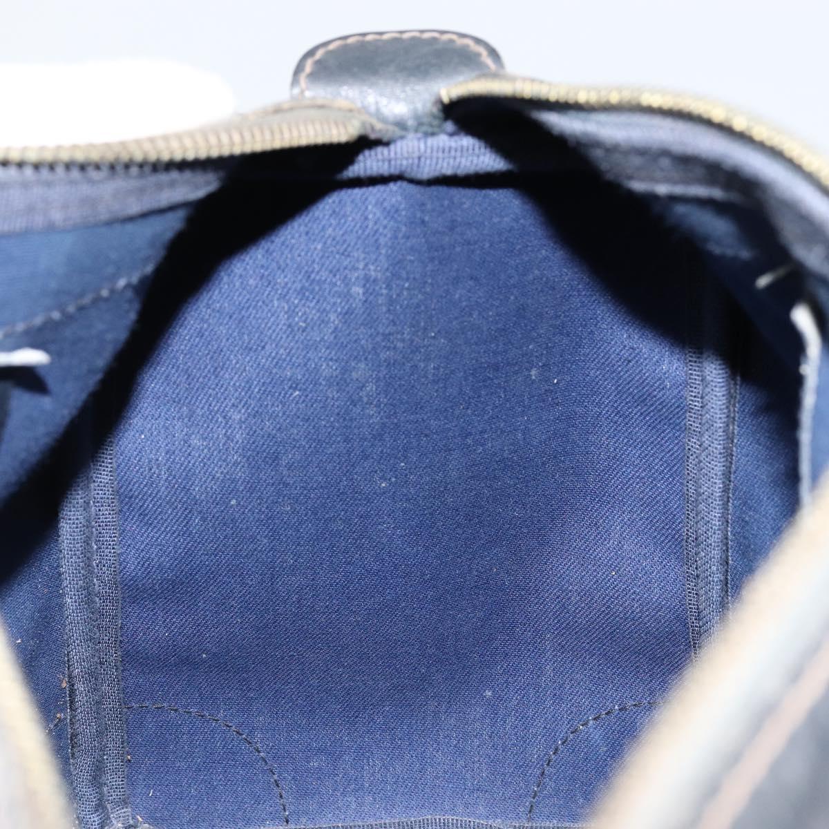 GUCCI GG Supreme Sherry Line Boston Bag PVC Navy Gold Red Auth 151975