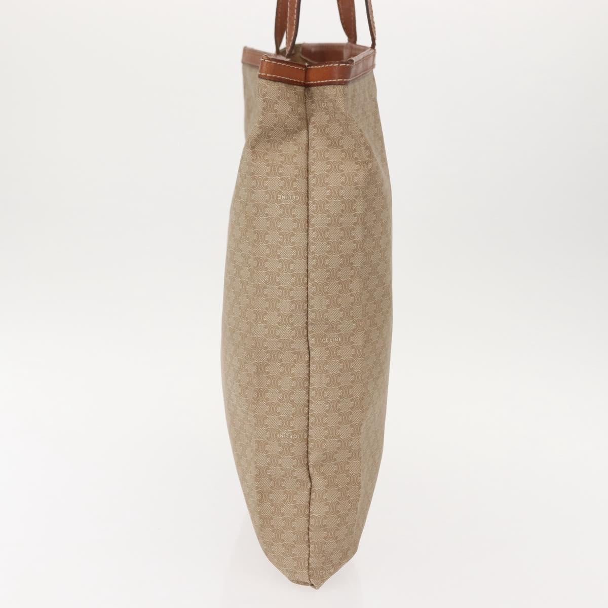 CELINE Macadam Canvas Tote Bag PVC Beige Auth 151976