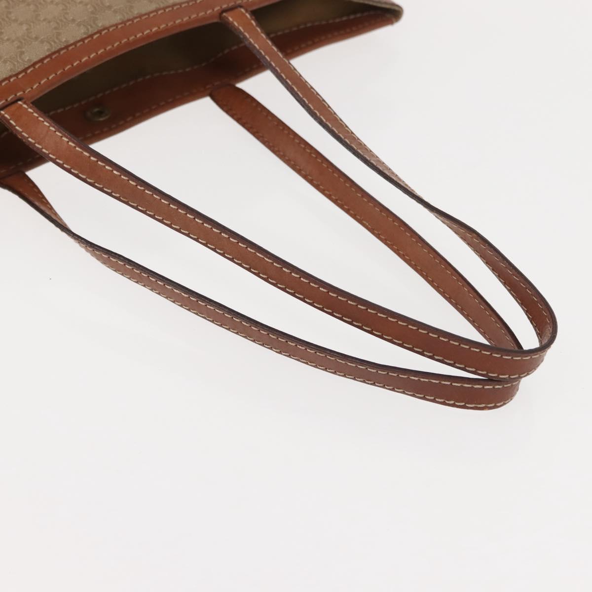 CELINE Macadam Canvas Tote Bag PVC Beige Auth 151976