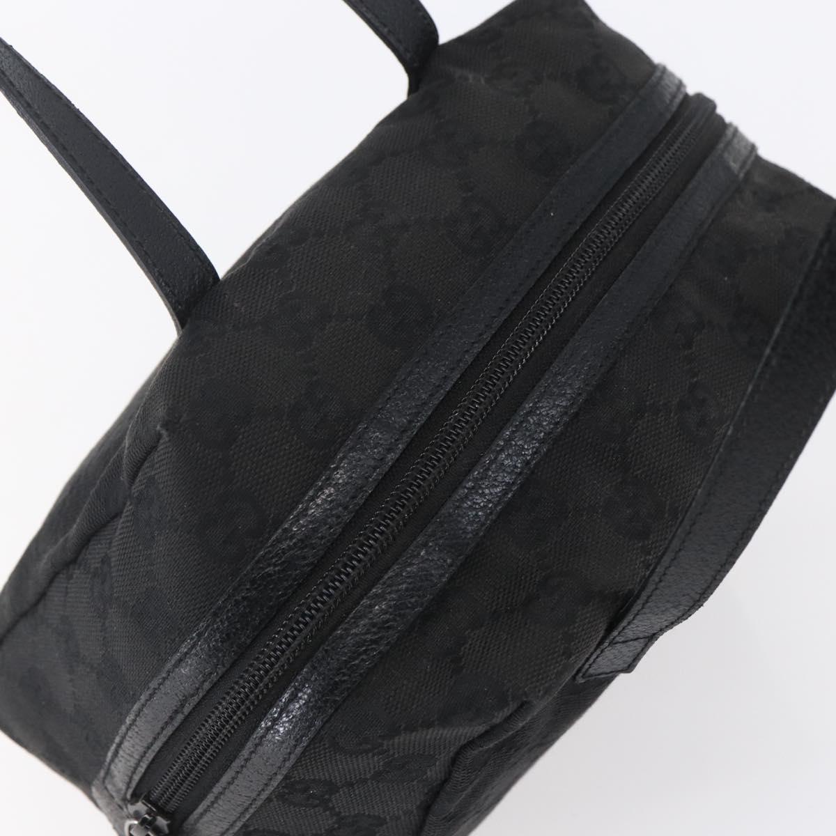 GUCCI GG Canvas Hand Bag Black 124542 Auth 151977