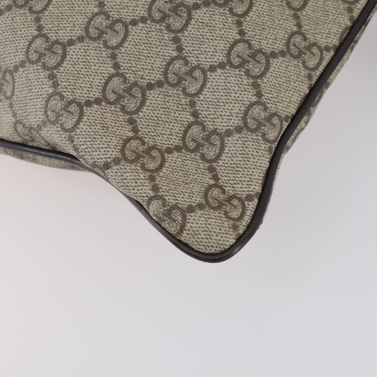 GUCCI GG Supreme Shoulder Bag PVC Beige Silver 141626 Auth 151979