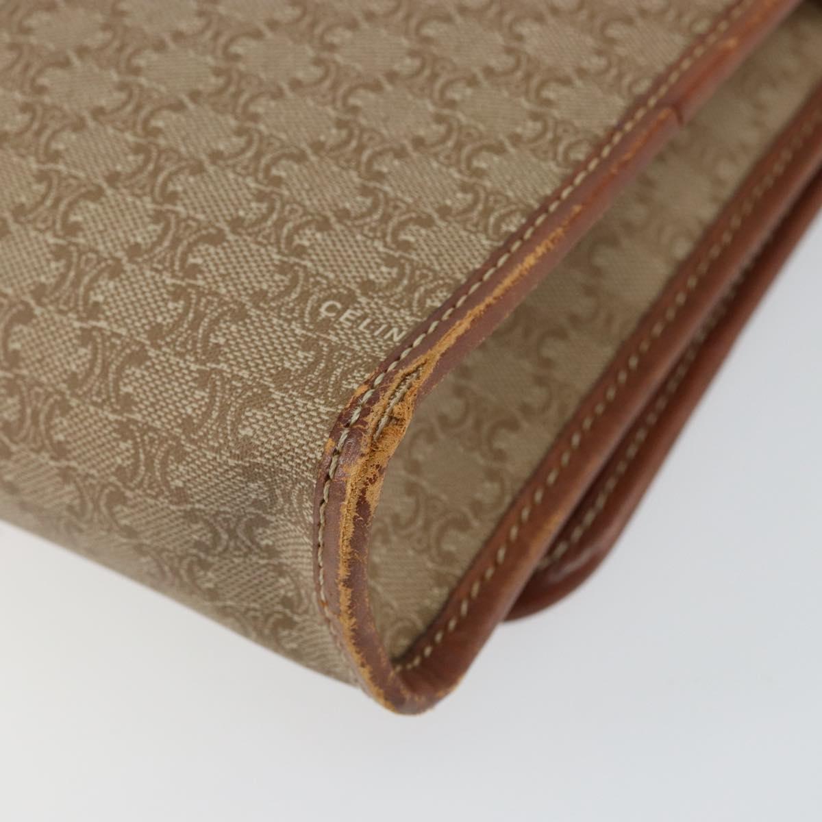 CELINE Macadam Canvas Shoulder Bag PVC Beige Auth 151980