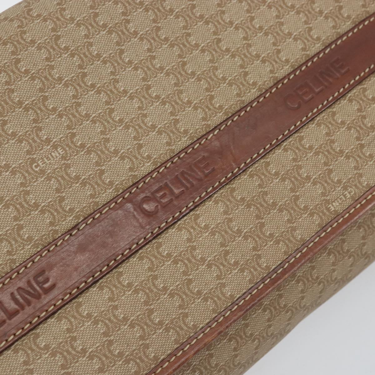 CELINE Macadam Canvas Shoulder Bag PVC Beige Auth 151980