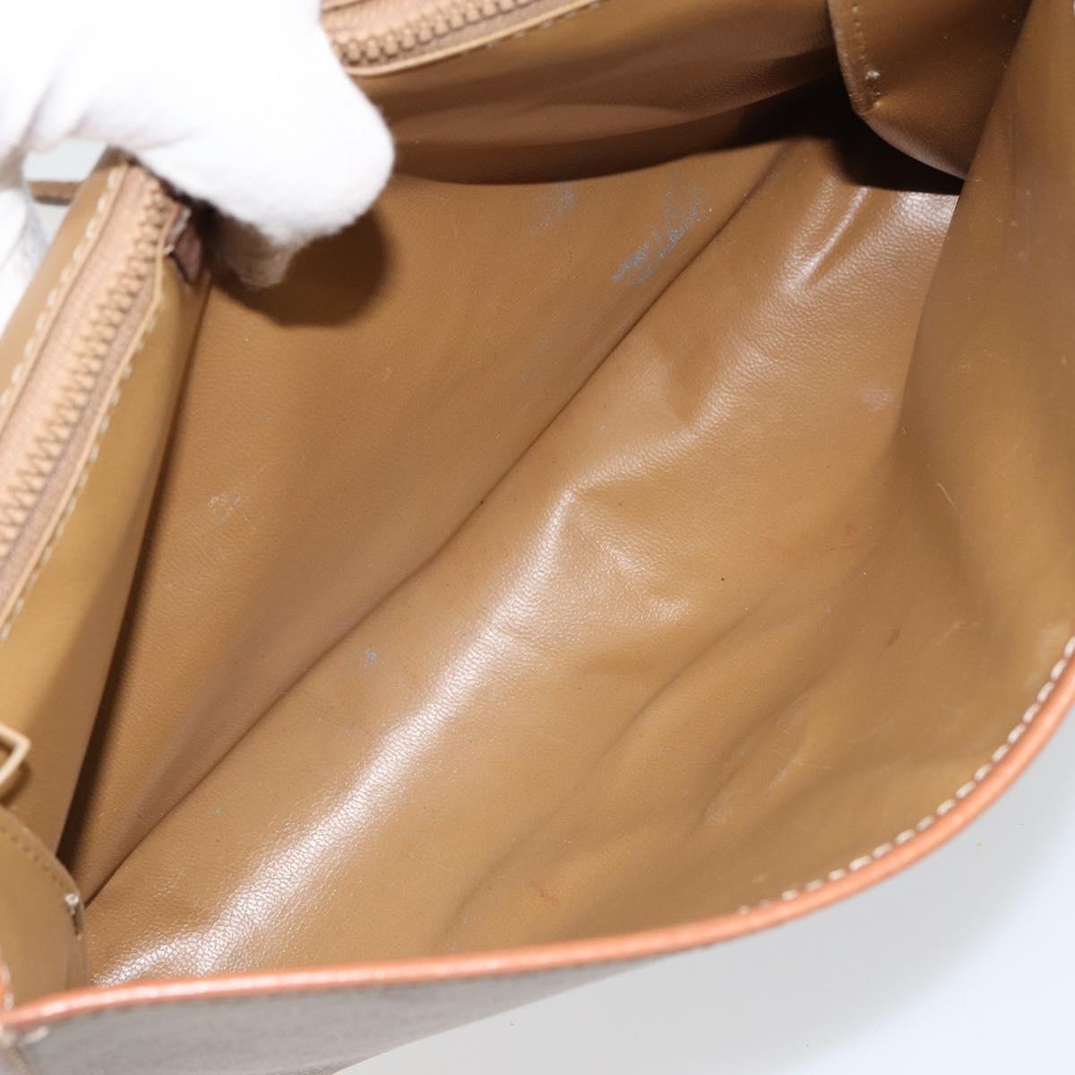 CELINE Macadam Canvas Shoulder Bag PVC Beige Auth 151980