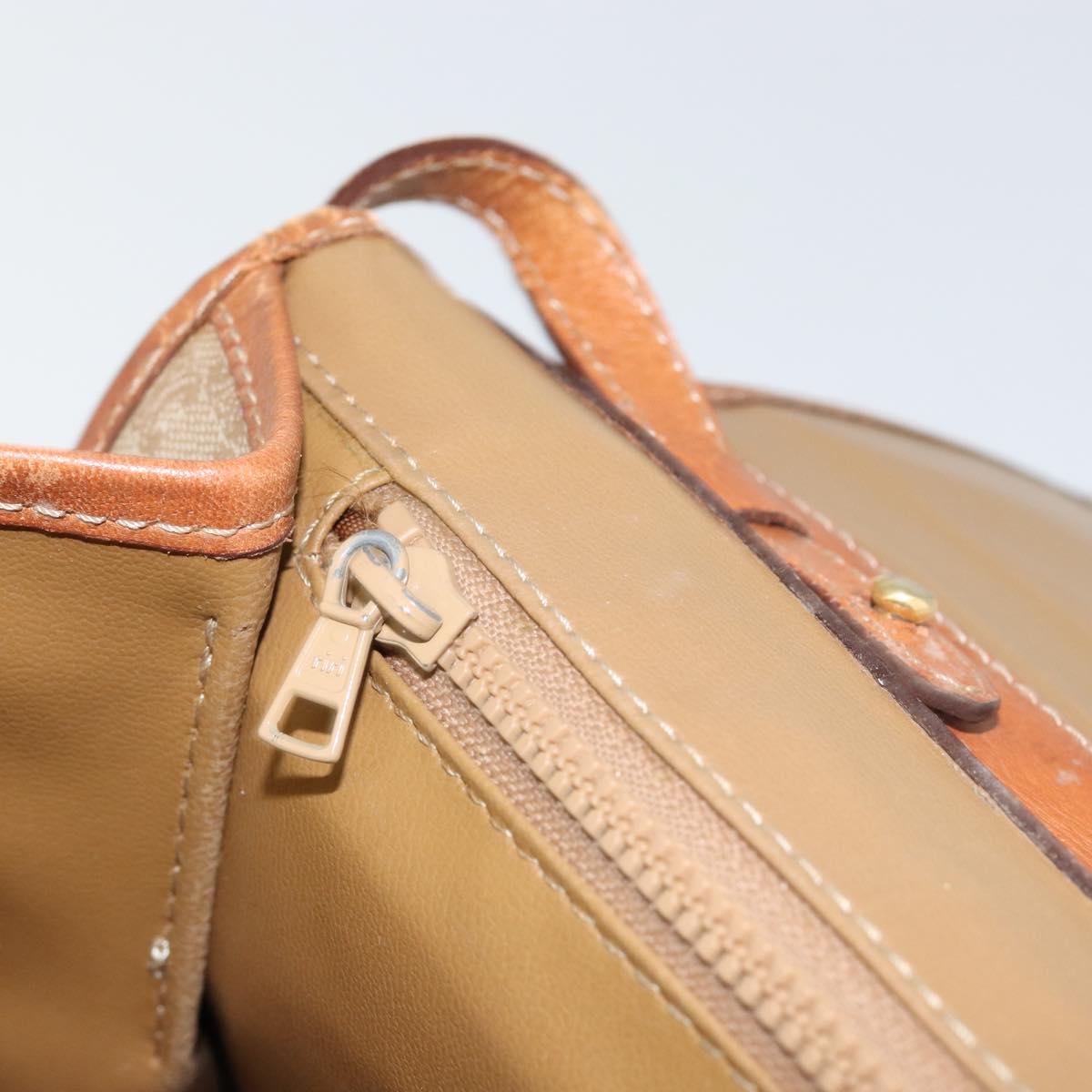 CELINE Macadam Canvas Shoulder Bag PVC Beige Auth 151980