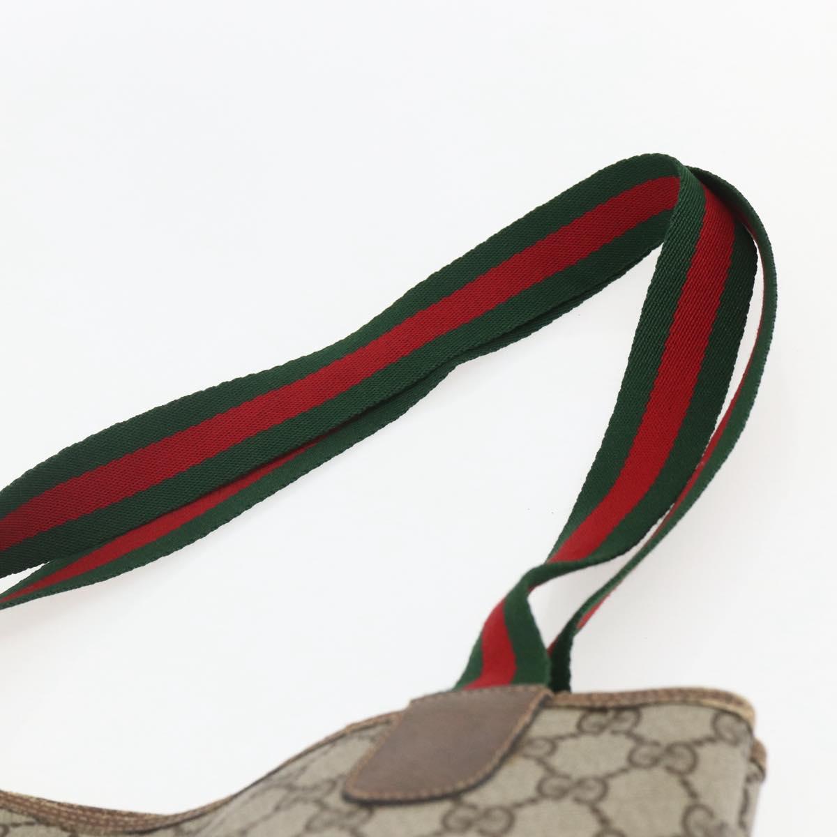 GUCCI GG Supreme Web Sherry Line Tote Bag PVC Beige Red 39 02 003 Auth 151981