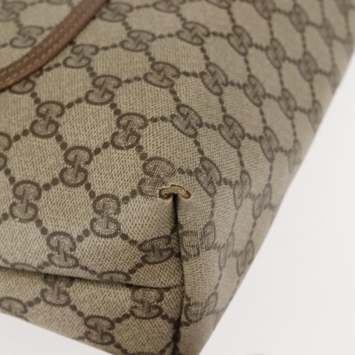 GUCCI GG Supreme Web Sherry Line Tote Bag PVC Beige 39 02 003 Auth 151982