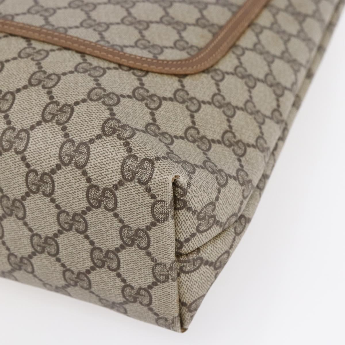 GUCCI GG Supreme Web Sherry Line Tote Bag PVC Beige 40 02 003 Auth 151983