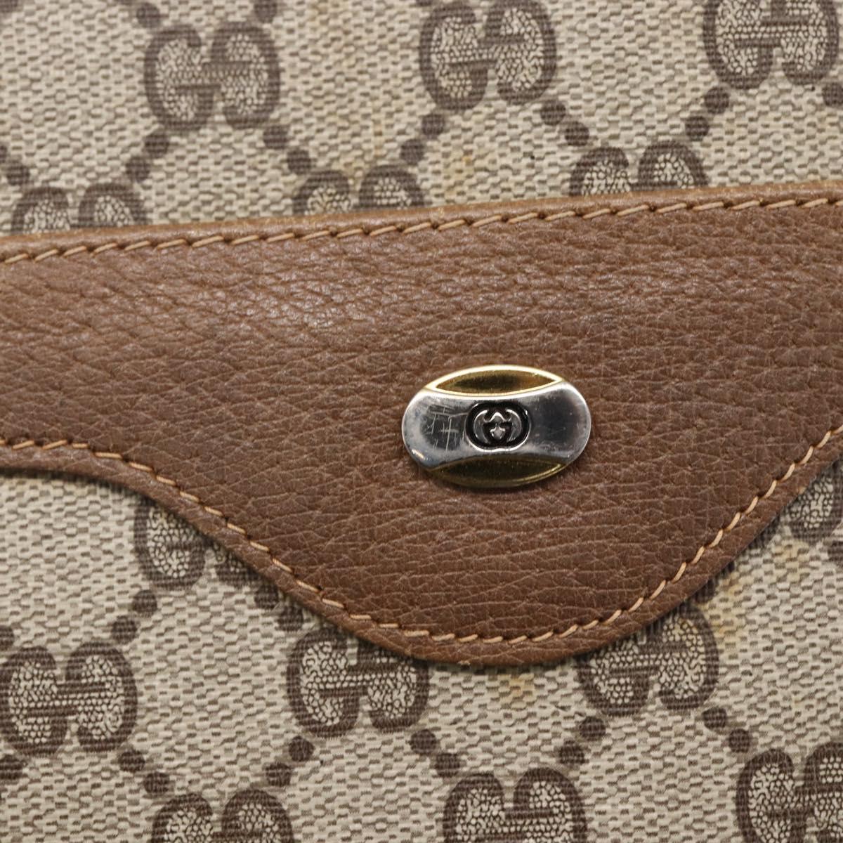 GUCCI GG Supreme Web Sherry Line Tote Bag PVC Beige 40 02 003 Auth 151983