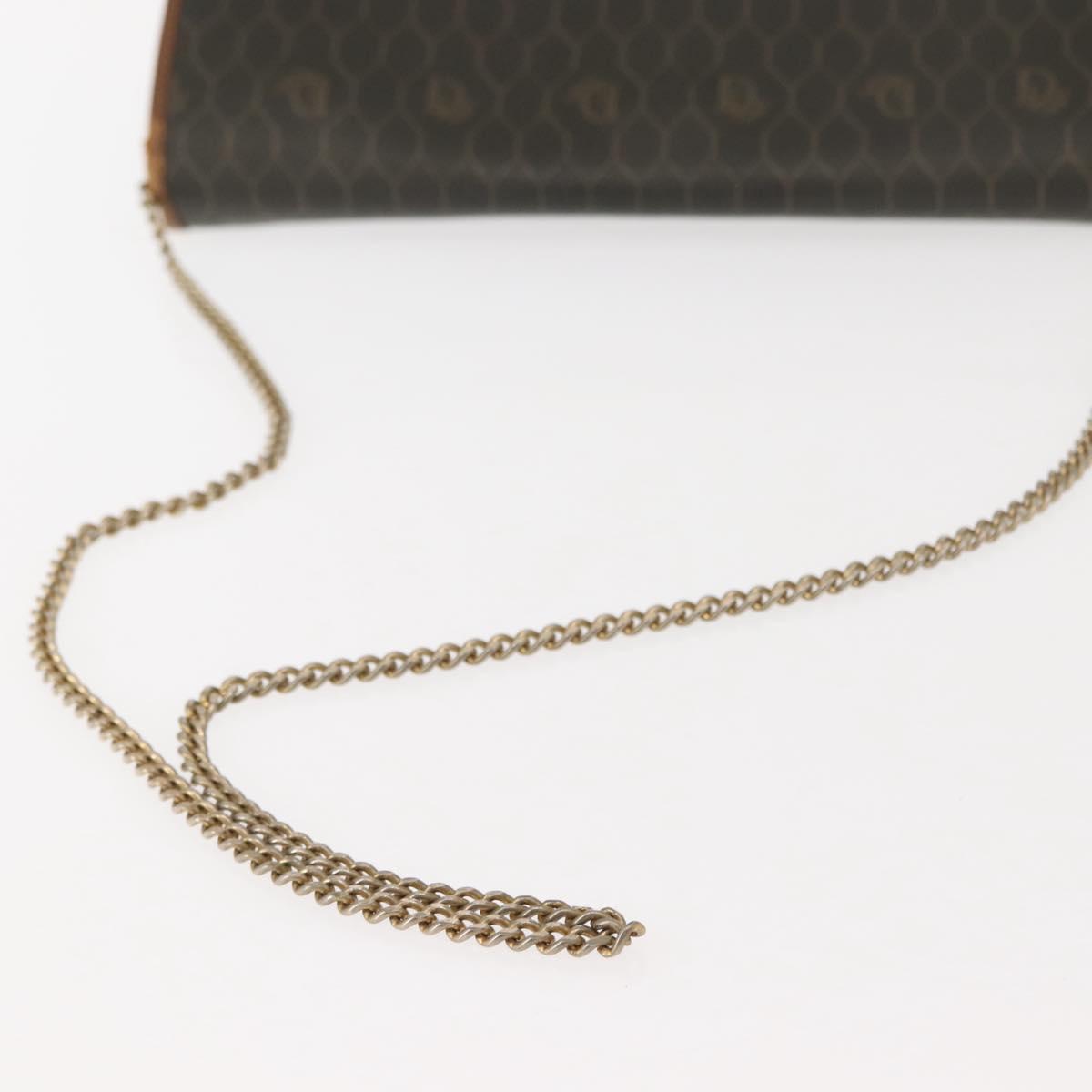 Christian Dior Honeycomb Canvas Shoulder Bag PVC Khaki Gold Auth 151985