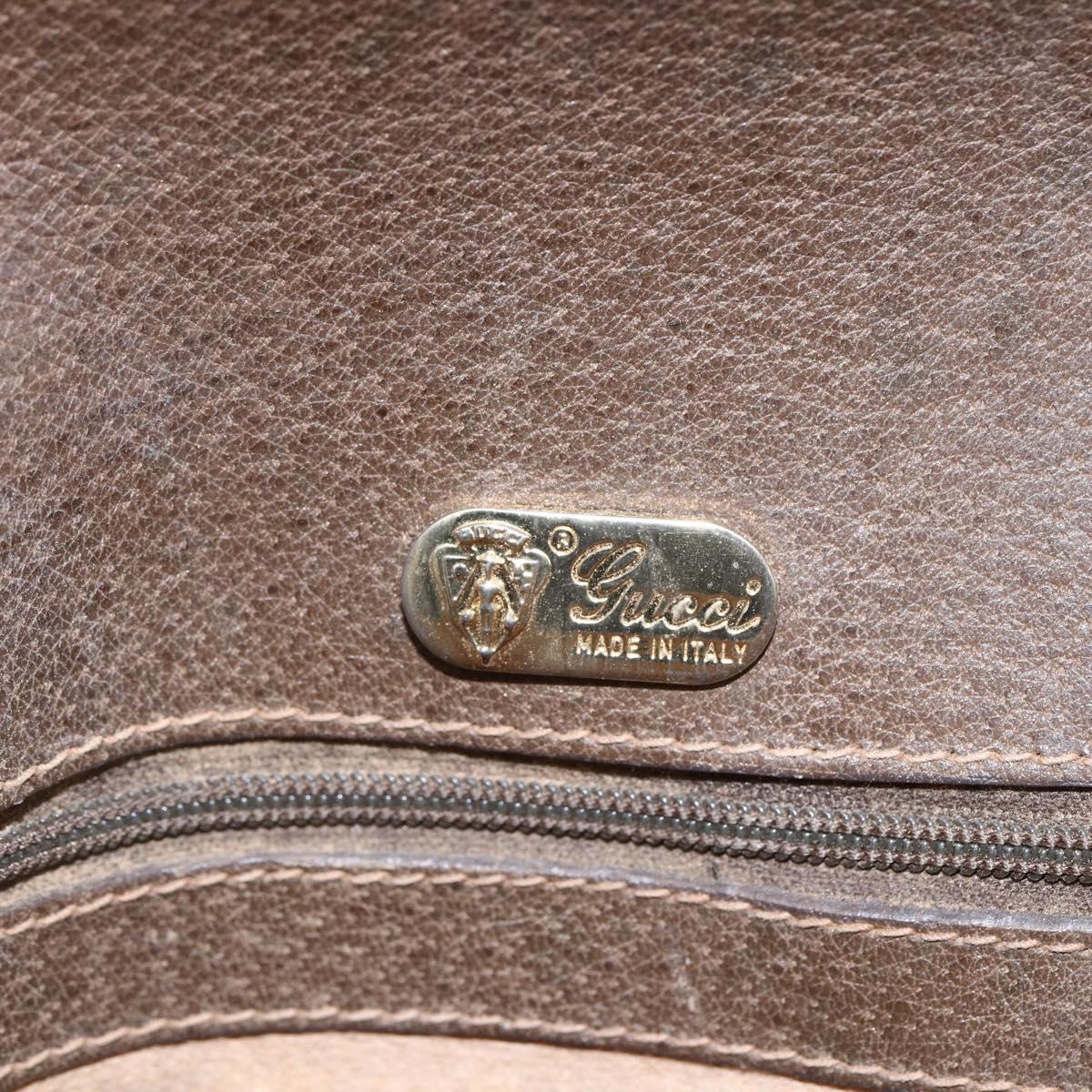 GUCCI GG Supreme Shoulder Bag PVC Beige Gold Auth 151990