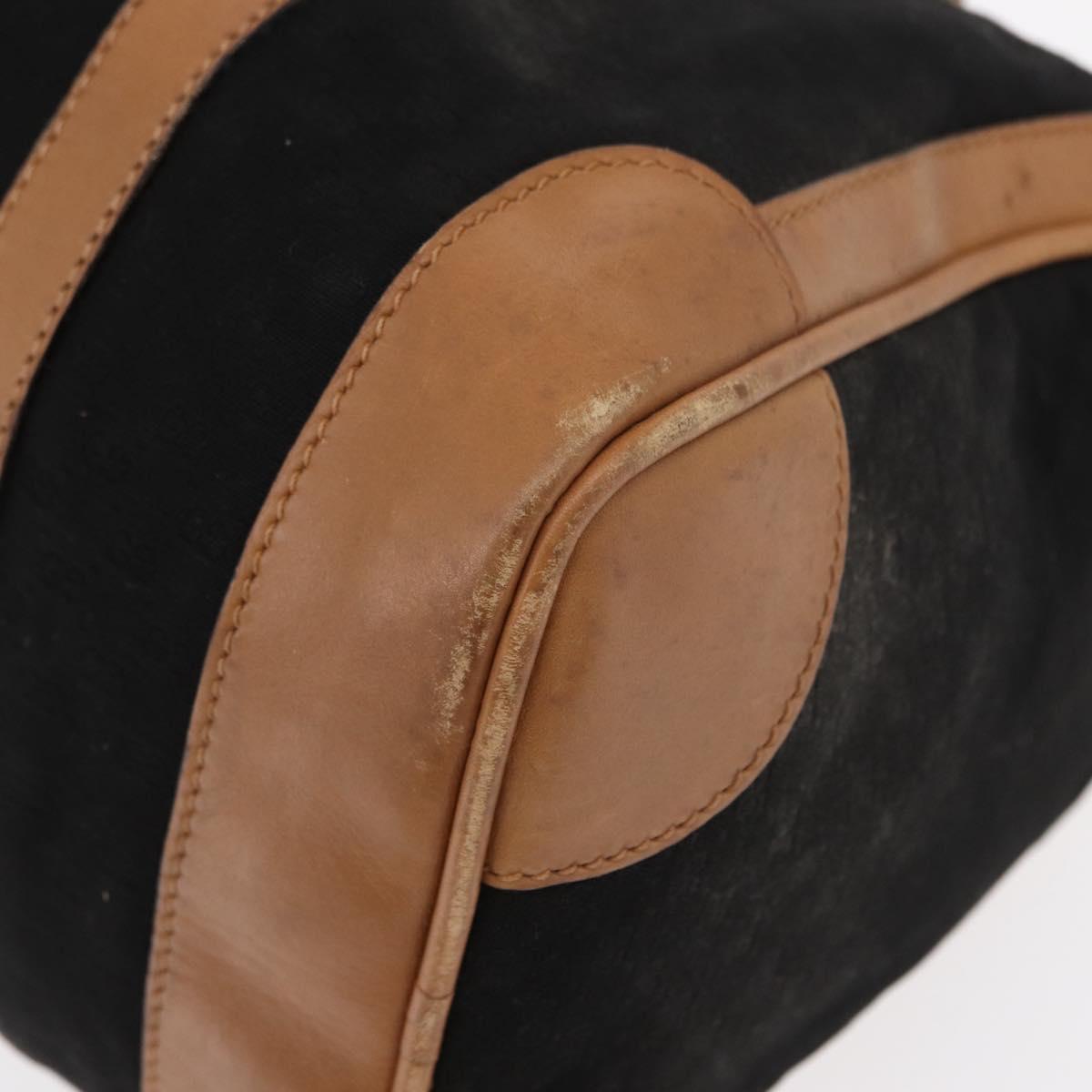 GUCCI Micro GG Canvas Boston Bag Black Gold Auth 151992