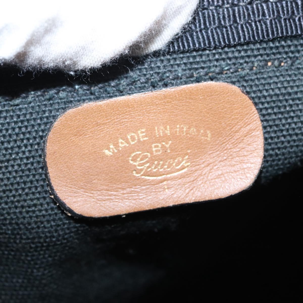 GUCCI Micro GG Canvas Boston Bag Black Gold Auth 151992