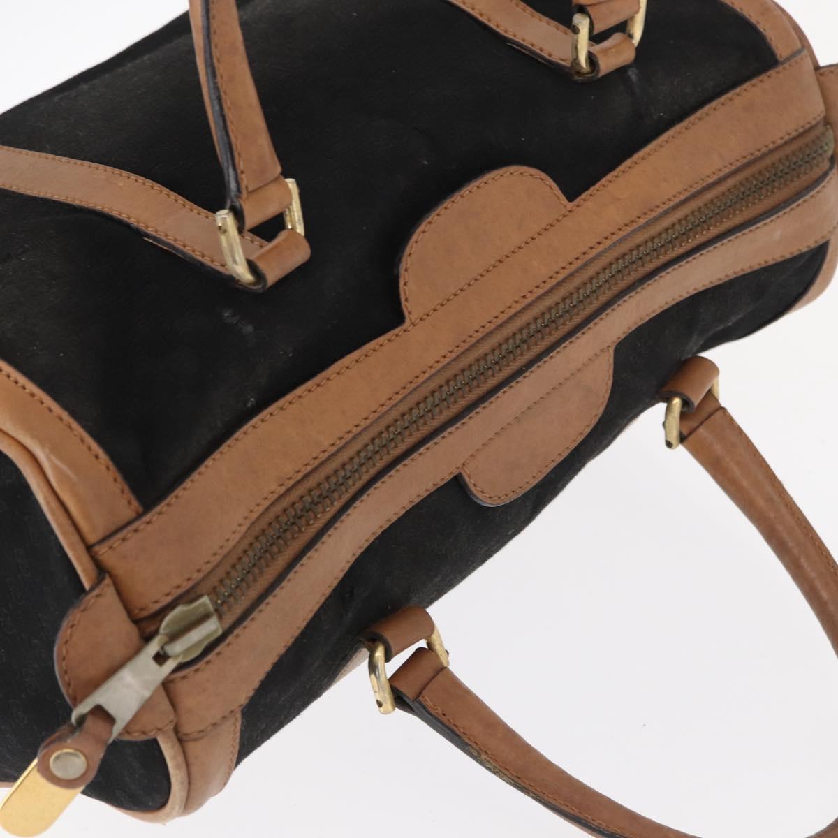 GUCCI Micro GG Canvas Boston Bag Black Gold Auth 151992